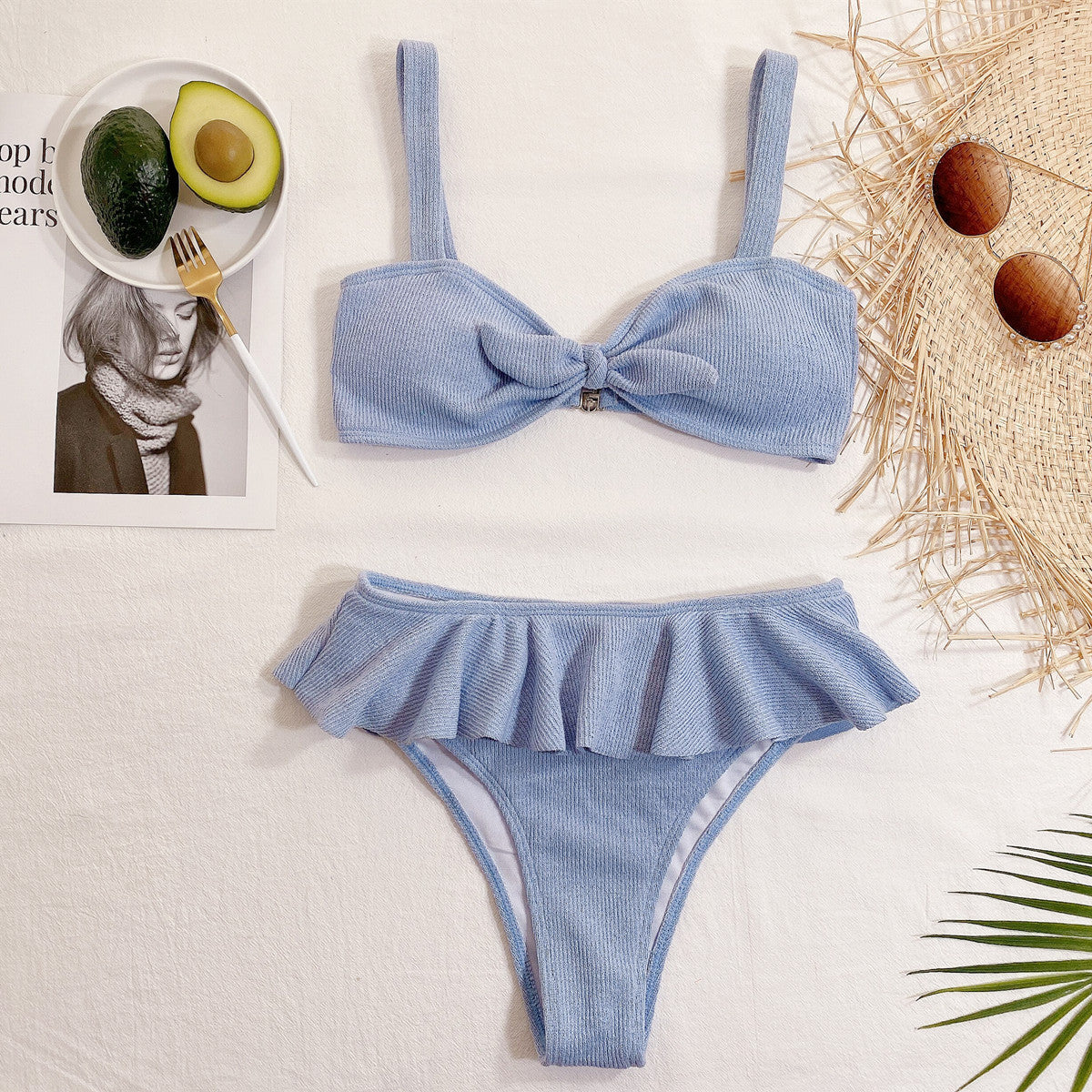 Ruffle Knitted Fabric Bikini