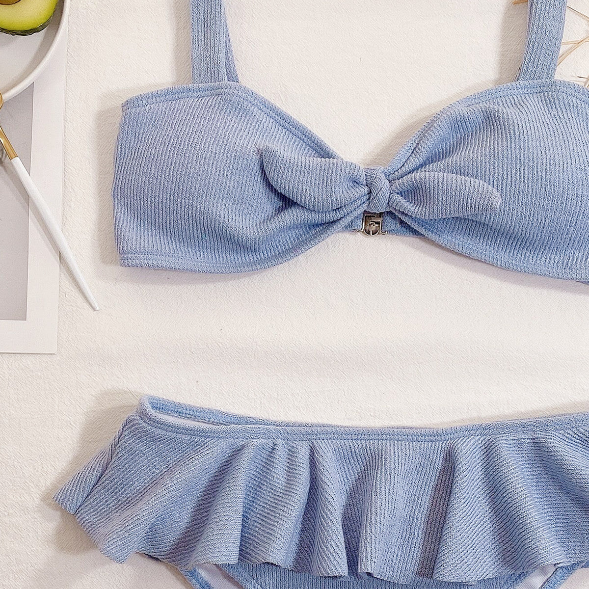 Ruffle Knitted Fabric Bikini