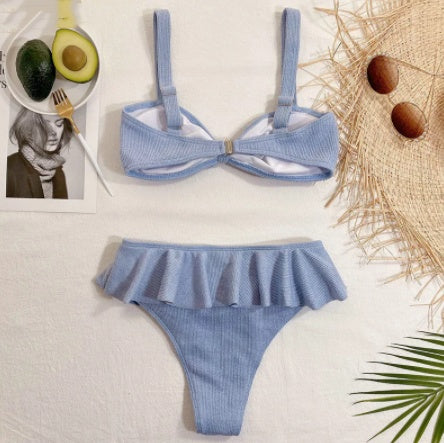 Ruffle Knitted Fabric Bikini