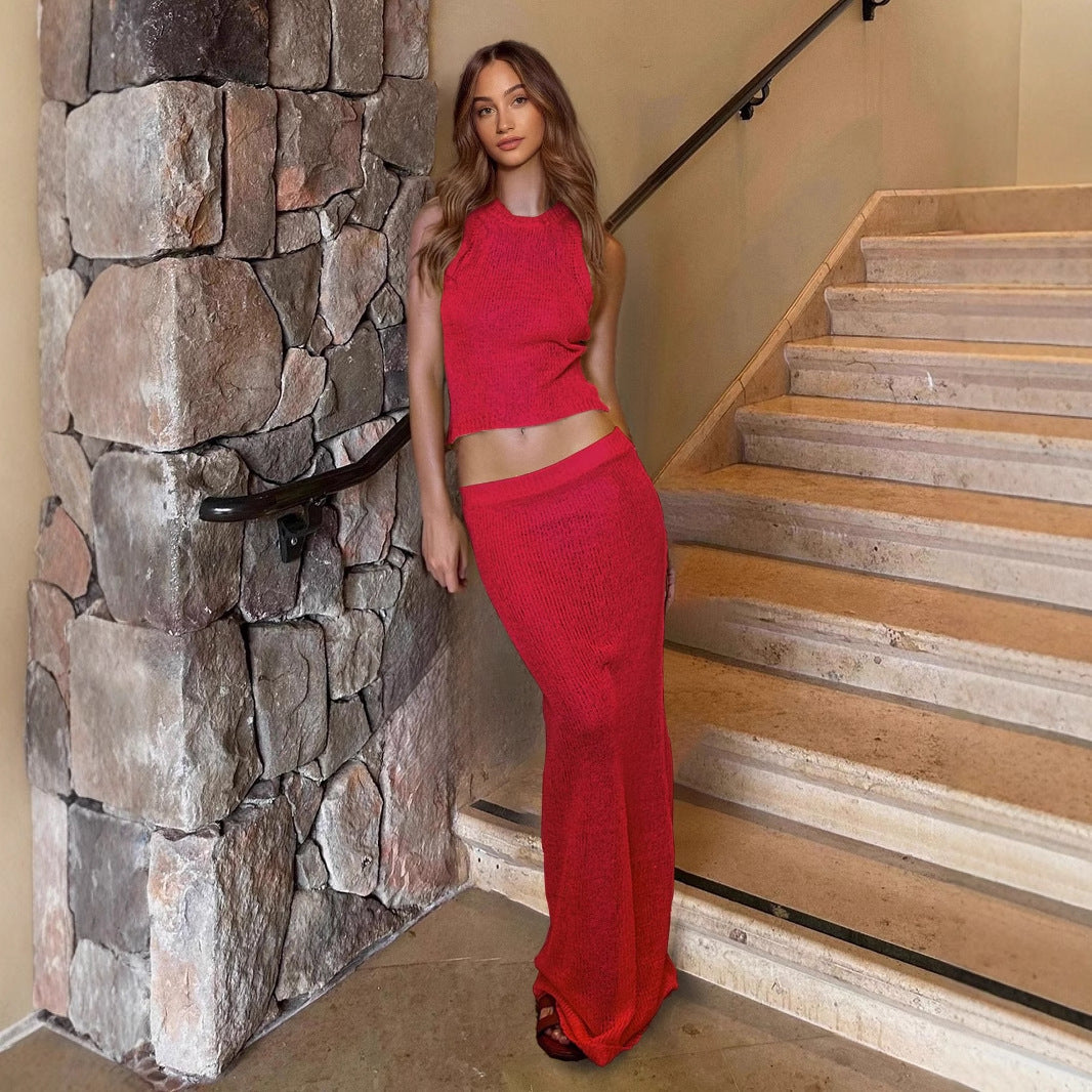 Sheer Slip Dress (Two-piece Set)