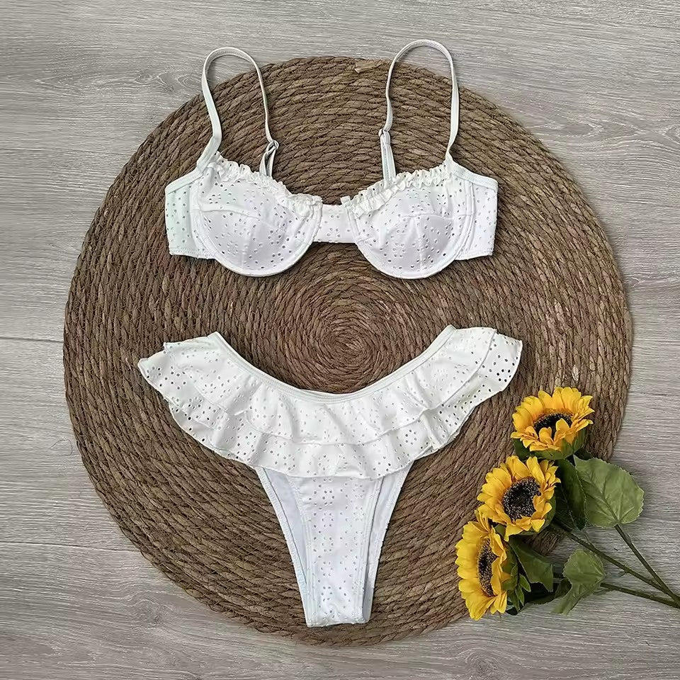 Flounced Bikini Swimsuit Tight