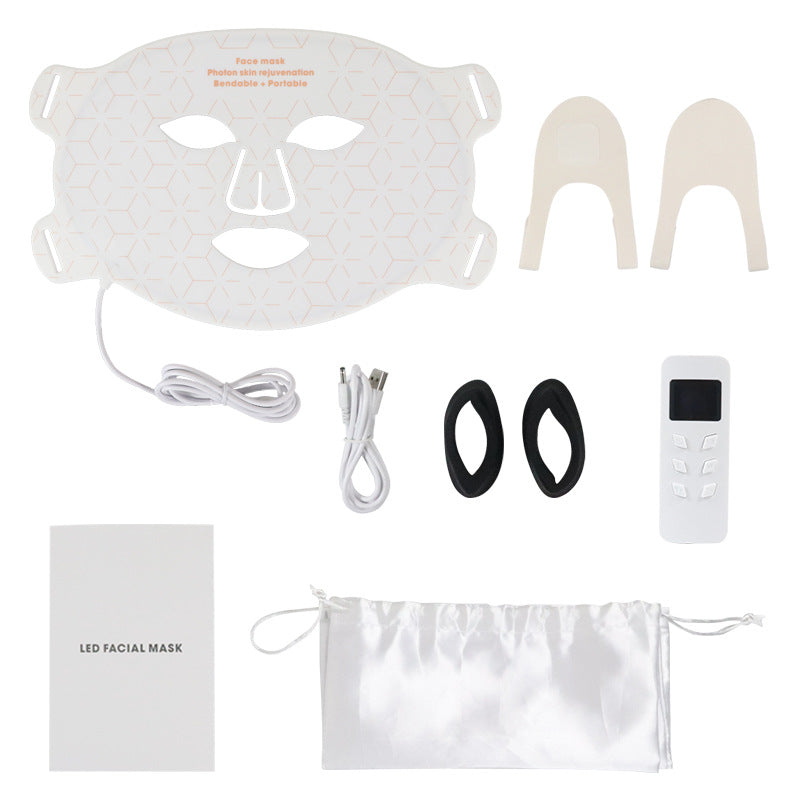 LED Silicone Mask Facial Neck Red Blue Light